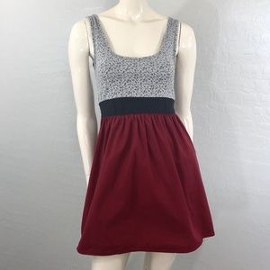 Kimchi Blue Maroon Floral A-line Dress with Tie